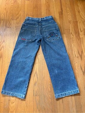 Vintage JNCO Jeans 1985 Blue Tiger Patch Wide Leg Denim